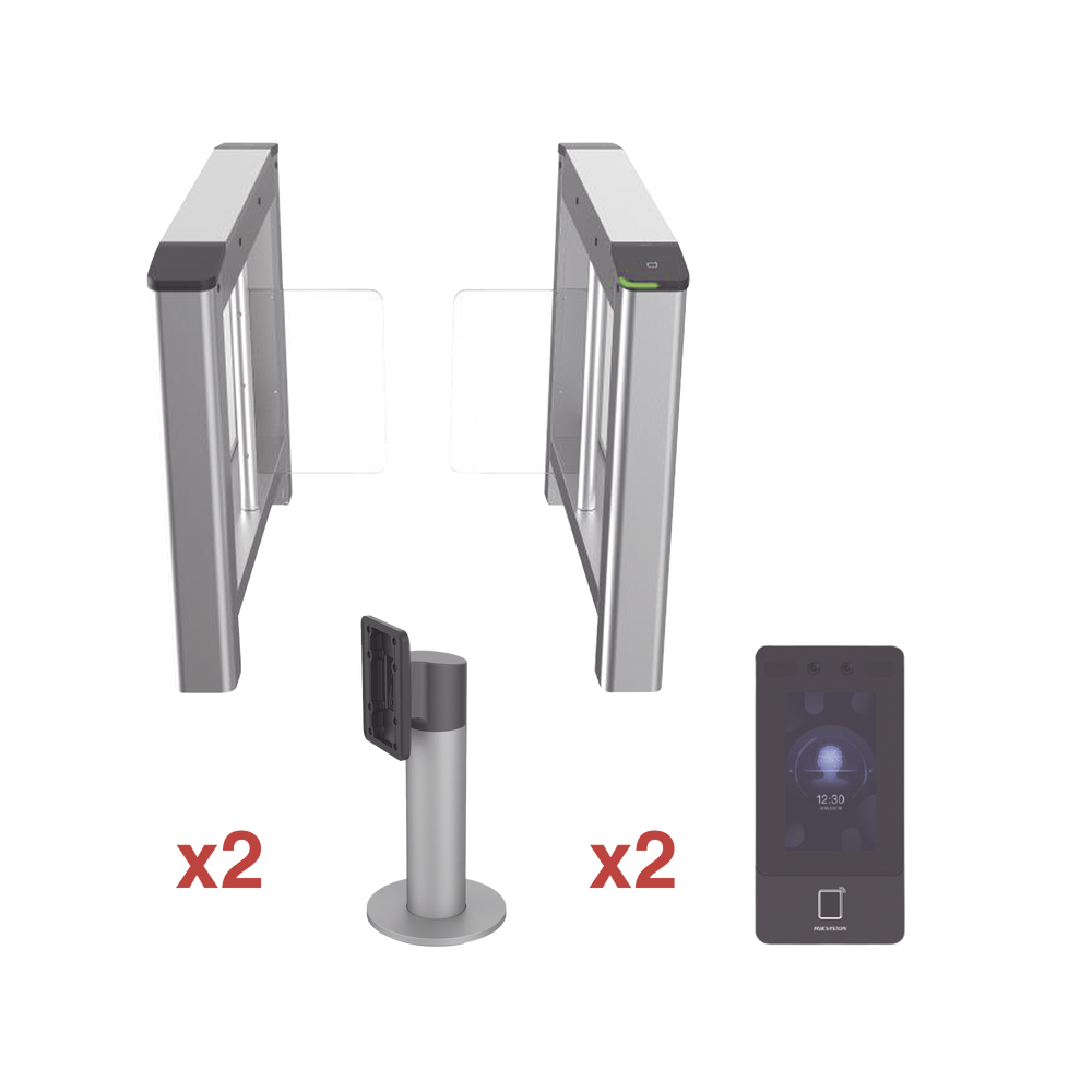 Kit de Torniquete con Terminales Faciales incluidas / Montajes Incluidos / Izquierdo y Derecho / Carril de 90 cms / 3,000,000 MCBF / 4 Pares de IR