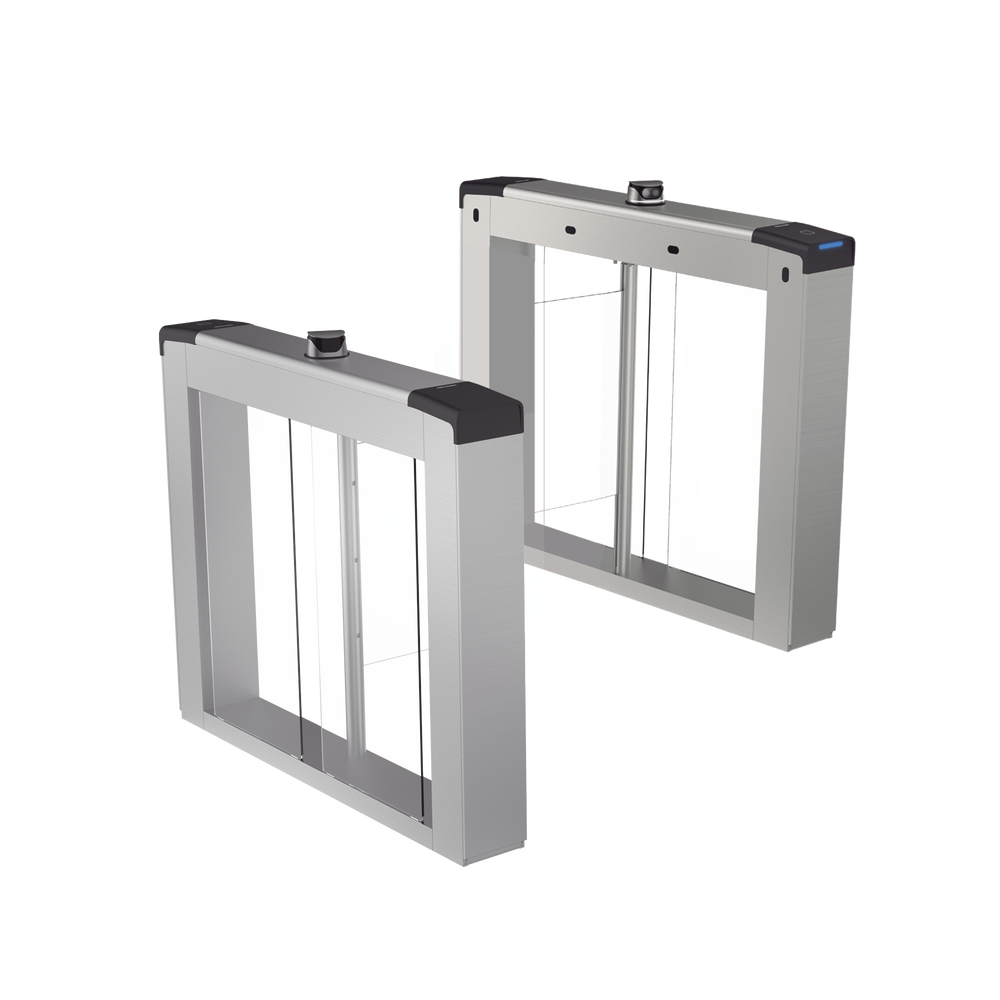 Kit de Torniquetes Swing (NO Incluye Aletas) / Reconocimiento Facial y Lectores de Tarjeta Incluidos / Bidireccional / 5,000,000 MCBF / 4 Pares de dToF / Carriles Seleccionables de 65 o 90 cms (aletas de acrilico no incluidas)
