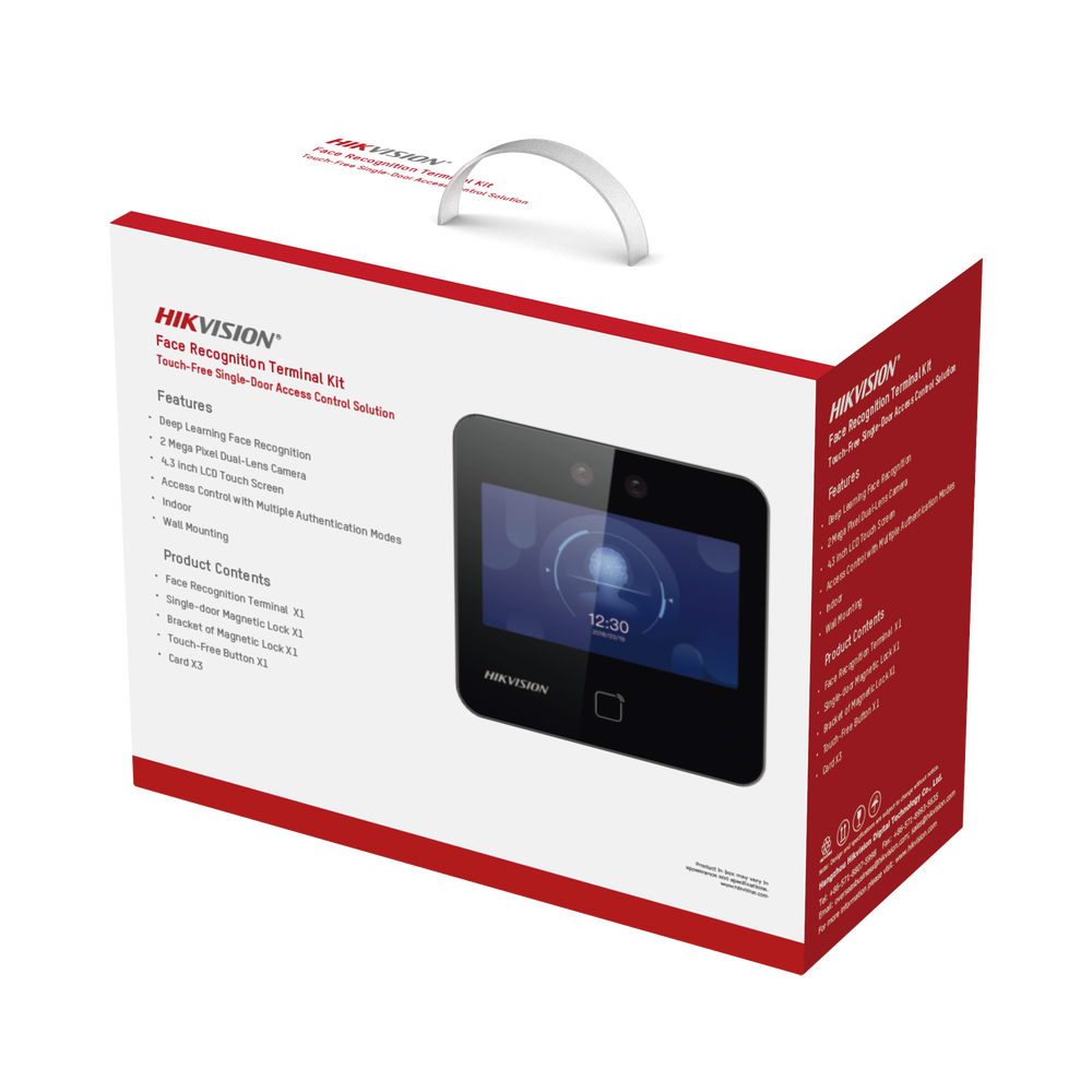 Kit de Control de Acceso TODO INCLUIDO con Lector de Rostros, QRs y Tarjetas / 1,500 rostros / Compatible con App HIKConnect /Incluye Electroimán Botón de Salida y Montajes Z y L para imán / HIK-IA - Image 2