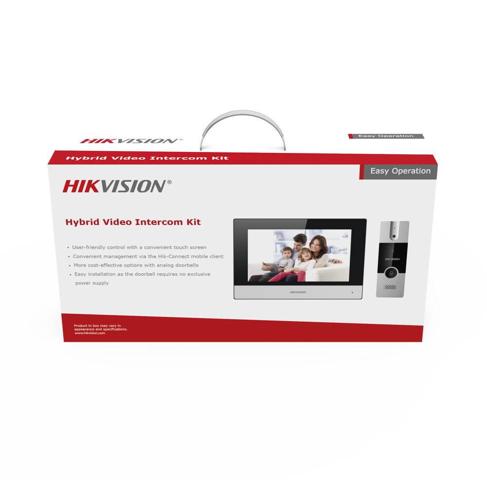 Kit de Videoportero Híbrido de Plastico / IP a 4 Hilos con Función de Llamada a App Hik-Connect / Monitor se Conecta a Internet por Cable o WiFi y por 4 Hilos al Frente de Calle / Expandible a Mas Equipos - Image 2