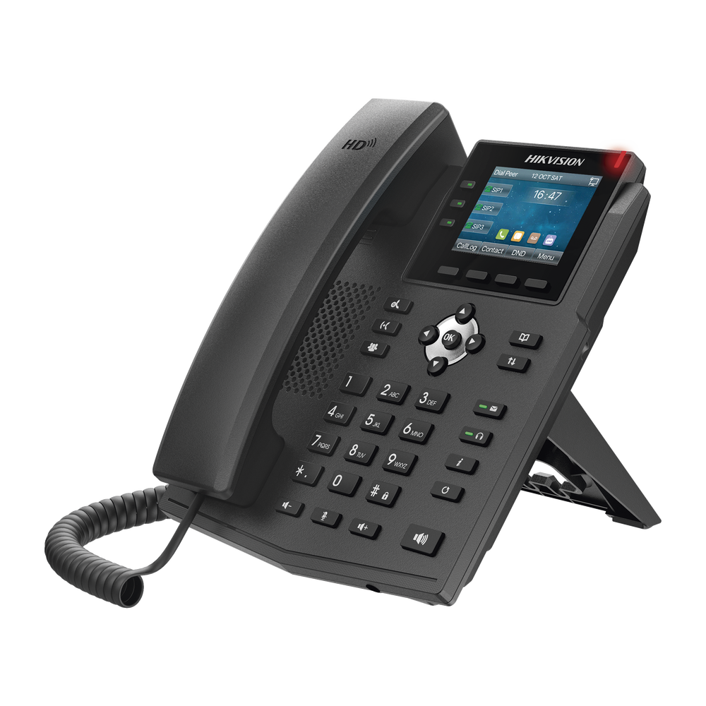 Teléfono IP Wi-Fi 2.4 GHz, 6 lineas SIP con pantalla LCD a color, puertos Gigabit, IPv6, Opus y conferencia de 3 vías, PoE/DC