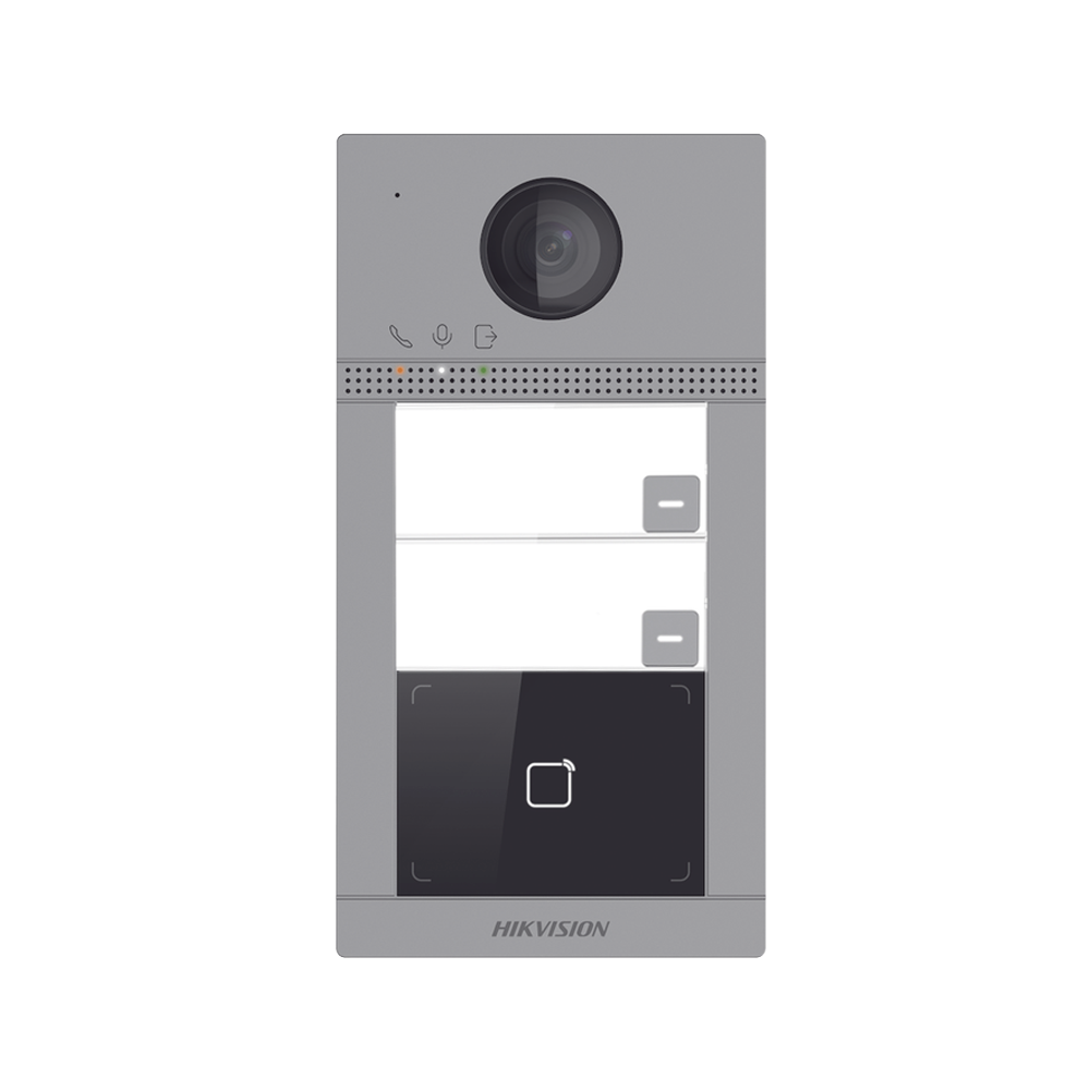 Videoportero IP 2 Megapixel / Llamada y Apertura Remota desde App Hik-Connect (requiere monitor) / PoE / Exterior IP65 + Antivandalico IK08 / 2 Departamentos / Apertura con Tarjeta / Soporta 2 Puertas y hasta 6 Monitores - Image 2