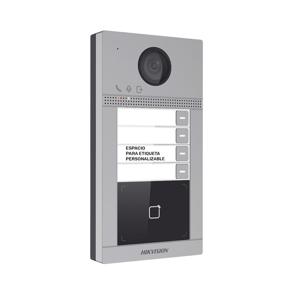 Videoportero IP 2 Megapixel / Llamada y Apertura Remota desde App Hik-Connect (Requiere monitor )/ PoE / Exterior IP65 + Antivandalico IK08 / 4 Departamento / Apertura con Tarjeta / Soporta 2 Puertas y hasta 6 Monitores - Image 3