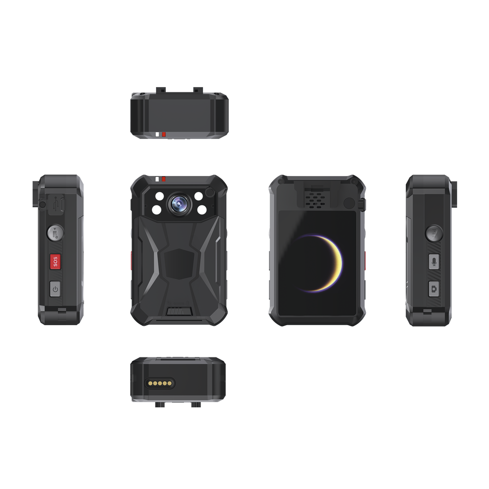 Body Camera Portátil / Grabación a 2K / Pantalla 2.4" LCD / IP68 / H.265 / 32 GB de Almacenamiento / GPS / WIFI / 3G y 4G / Fotos de Hasta 40 Megapixel / Micrófono Integrado