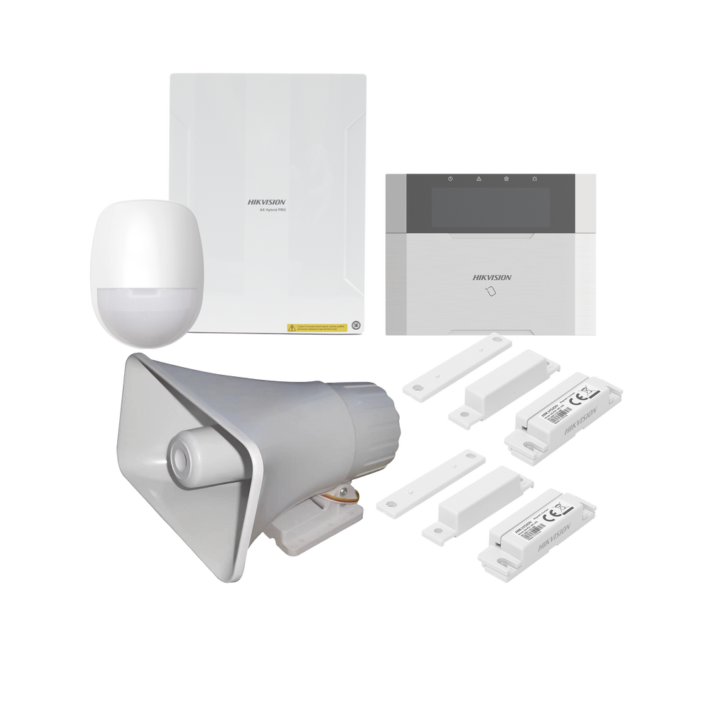 KIT Panel de Alarma AX HYBRID PRO / 1 Panel Híbrido / 1 Teclado LCD / 1 PIR / 2 Contactos Magnéticos / 1 Sirena de 30 Watts