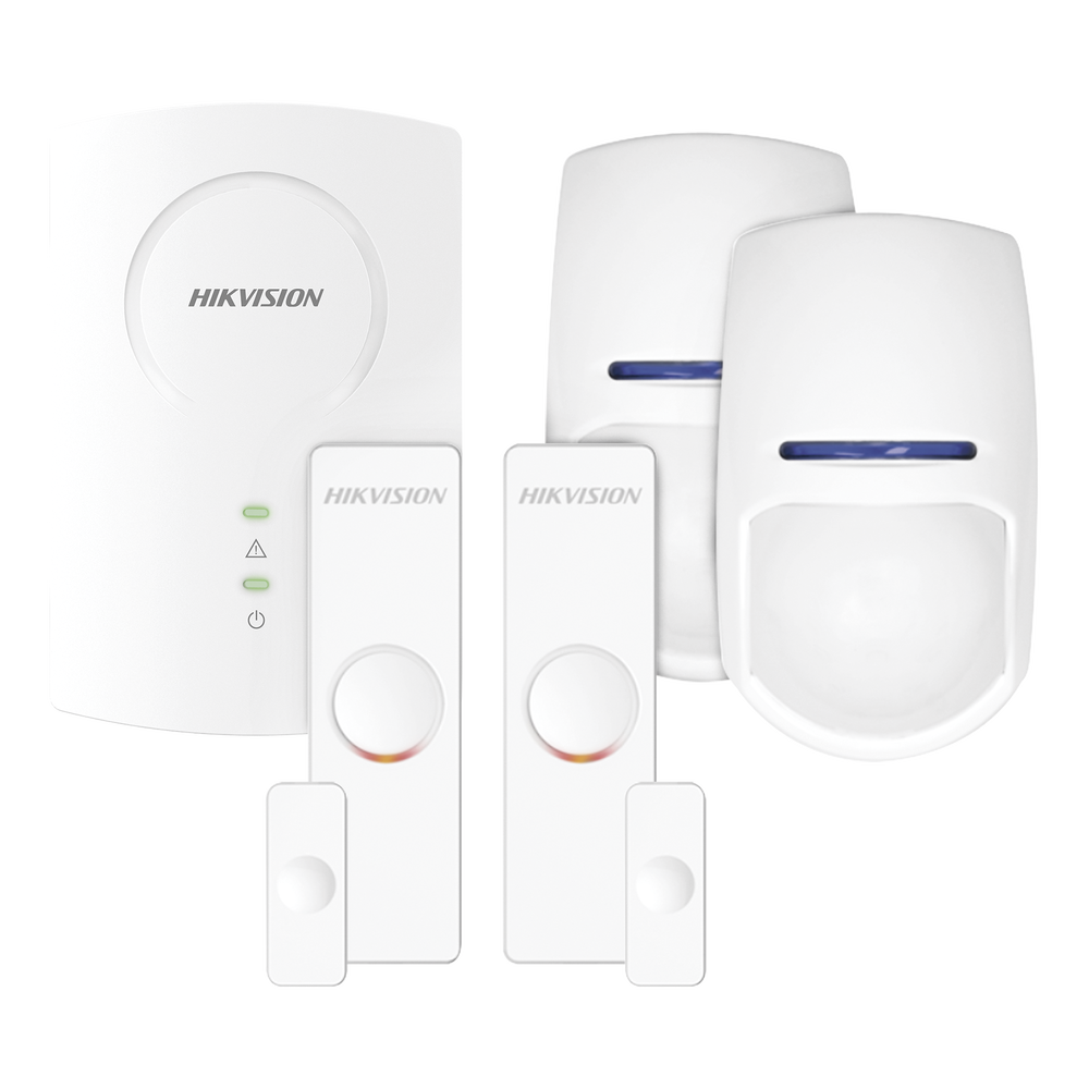 KIT Sensores Inalámbricos AX HUB / 1 Expansor de 8 Zonas Inalámbricas / 2 Contactos Magnéticos / 2 Sensores PIR para Interior / Compatible con panel AX HUB y Híbrido DS-PHA64-W4P2