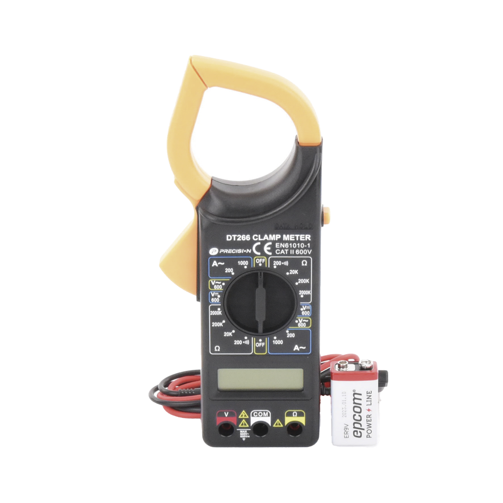 Multímetro Digital de Gancho DT266 600 Vcc / Vca CATII. Con pantalla LCD. Incluye Batería ER-9V de 9V - Image 2