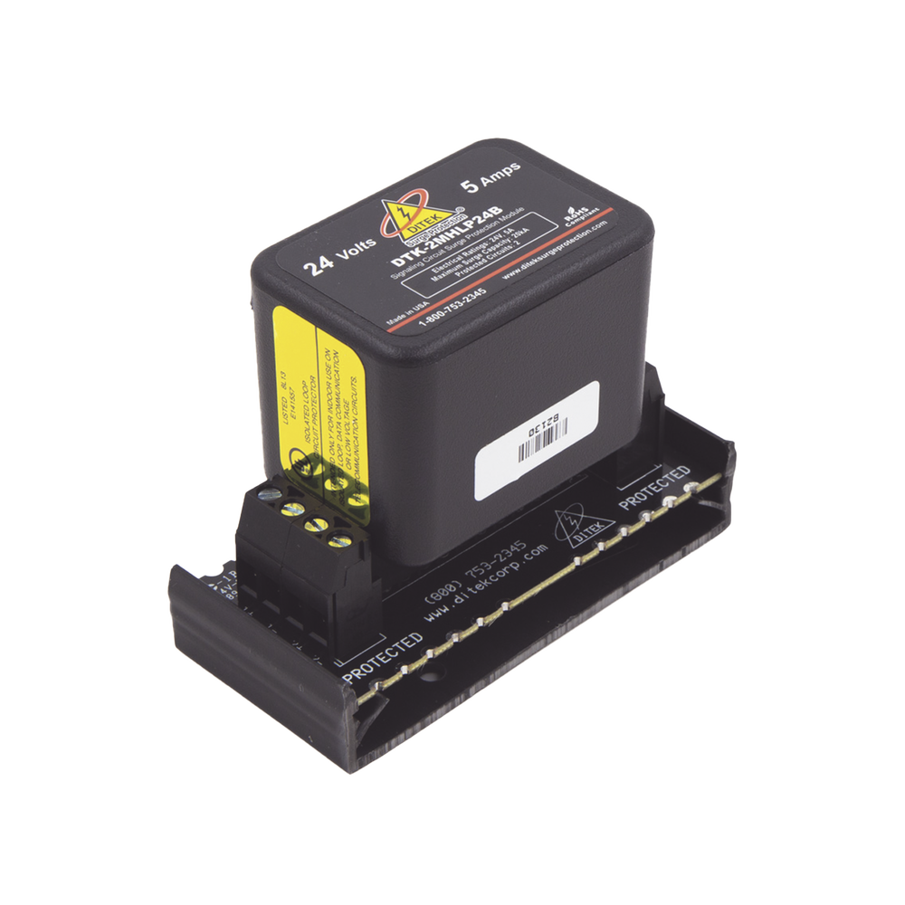 Protector Contra Sobretensiones para Circuitos de Datos y Señalización con Base, Panel de Incendio, Panel de Alarma, Audio, Iluminación de Bajo Voltaje