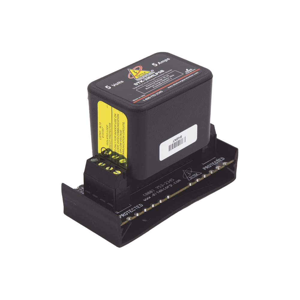 Protector modular para 2 pares, campo reemplazable, con base, circuito de 5 V