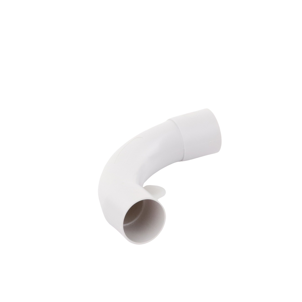 Curva de radio estrecho para tubería rígida, recomendado para cables de datos, PVC Auto-extinguible, de 32 mm