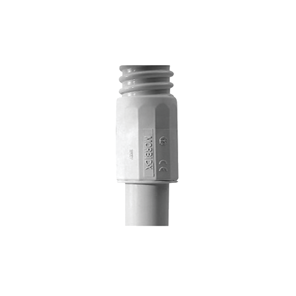 Conector (Racor) de tubería rígida a tubería flexible (Diflex), PVC Auto-Extinguible, 20 mm, IP65