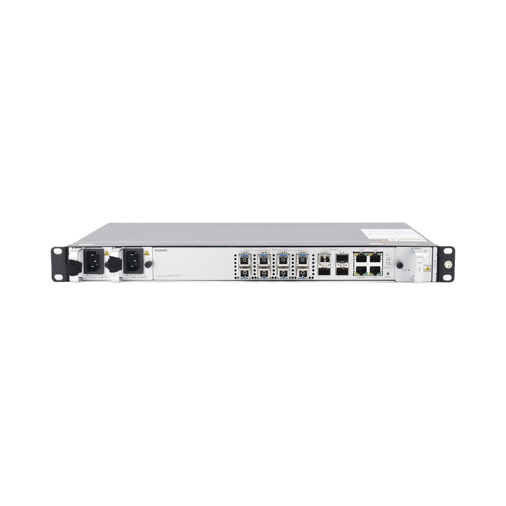 OLT GPON OptiXAccess 8 Puertos con Módulos C+, 4 Puertos Uplink (10GE/GE), Hasta 256 ONTs, 2 Fuentes de Alimentación AC, 1 UR