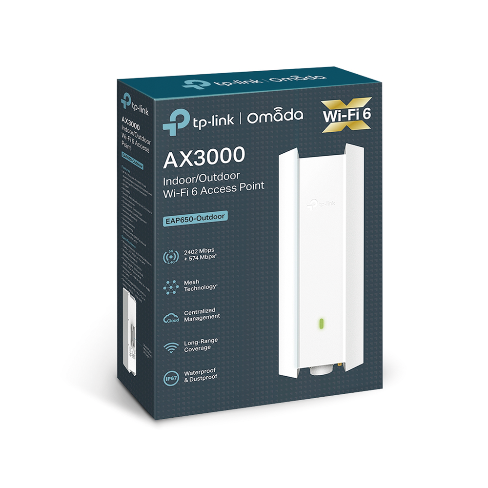Punto de Acceso Omada Exterior-Interior / Wi-Fi 6 AX3000 MU-MIMO 2x2 / Mesh Omada / Alta Densidad de Usuarios / Configuración por Controlador o Stand-Alone / Para Montaje en Mástil/ Pared / Alimentación PoE+ - Image 4