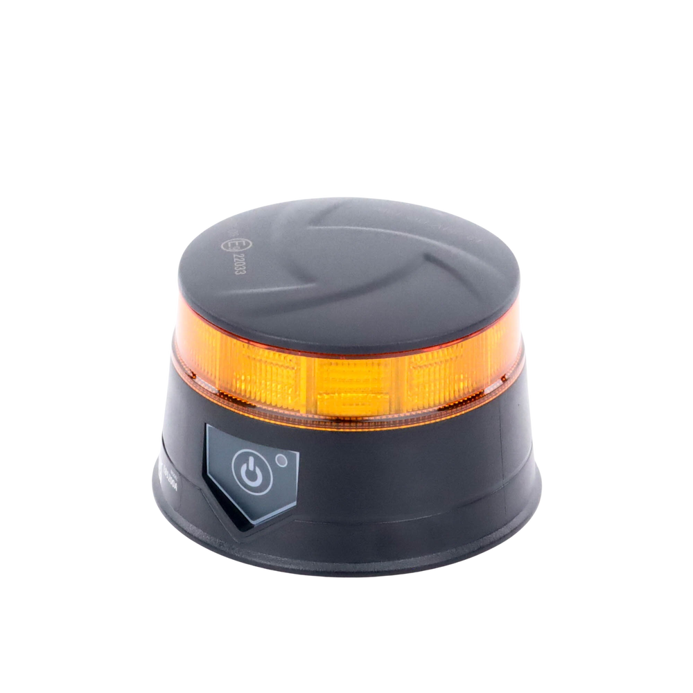 Baliza LED Recargable, Compacta y Discreta, Color Ámbar, Con Montaje Magnético y de Succión