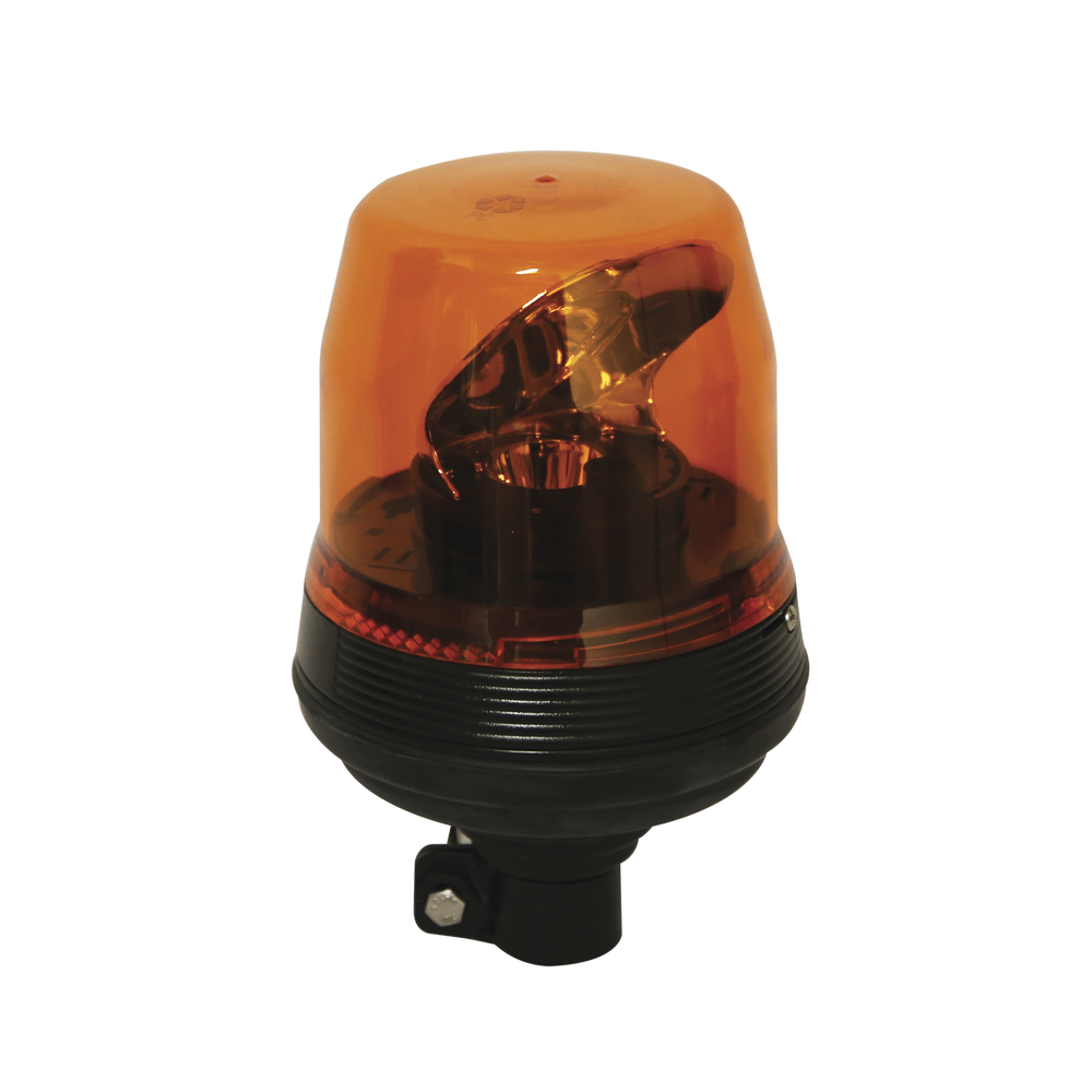 Baliza rotativa LED color ambar SAE Clase I con montaje de poste