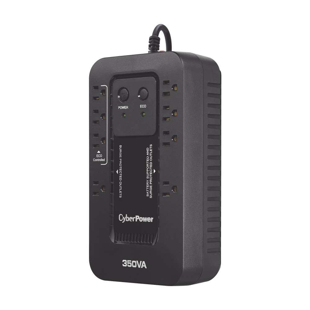 UPS de 350 VA/255 W, Topología Standby con Modo Ahorrador ECO, Entrada 120 Vca NEMA 5-15P, Con 8 Tomas NEMA 5-15R