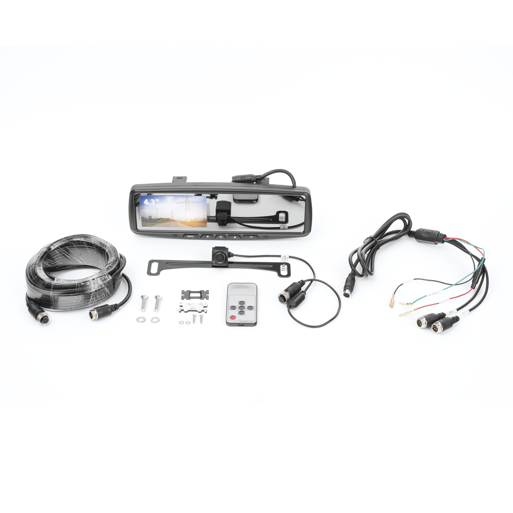 Sistema alámbrico de reversa con cámara y monitor de 4.3 pulgadas, Incluye cámara para placa de 170° - Image 6