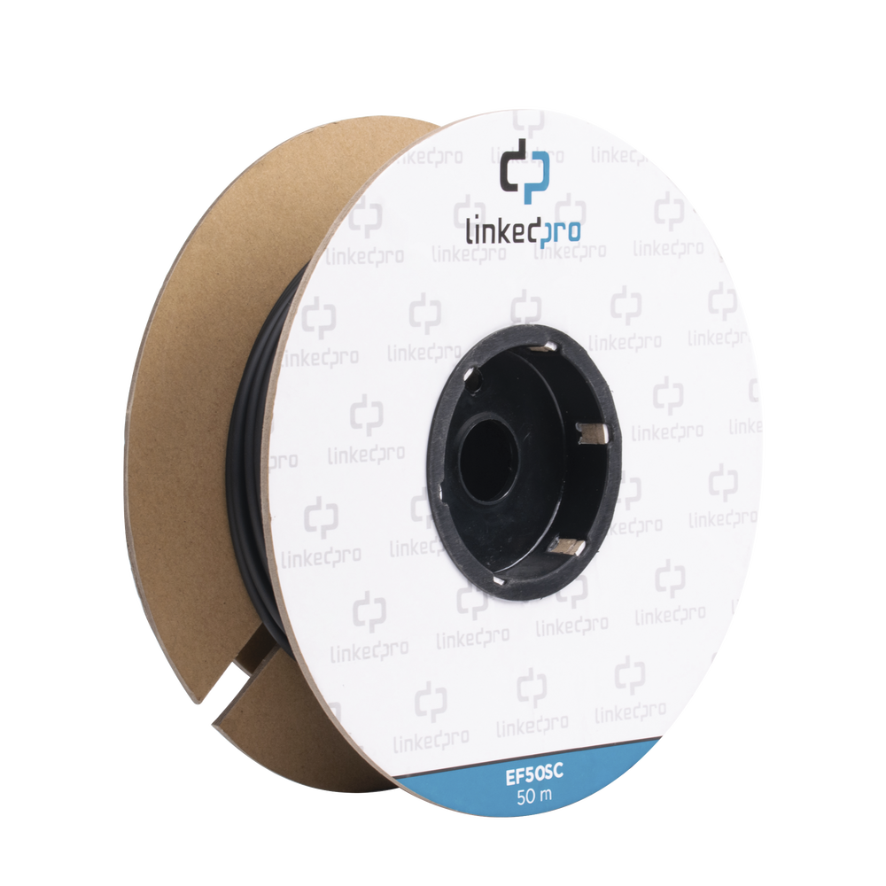 Carrete de Fibra ?ptica Monomodo con Conectores SC-SC Duplex, Reforzada con Kevlar, de 50 Metros (164.04 Pies), Para Instalaciones Subterr?neas por Tuber?a