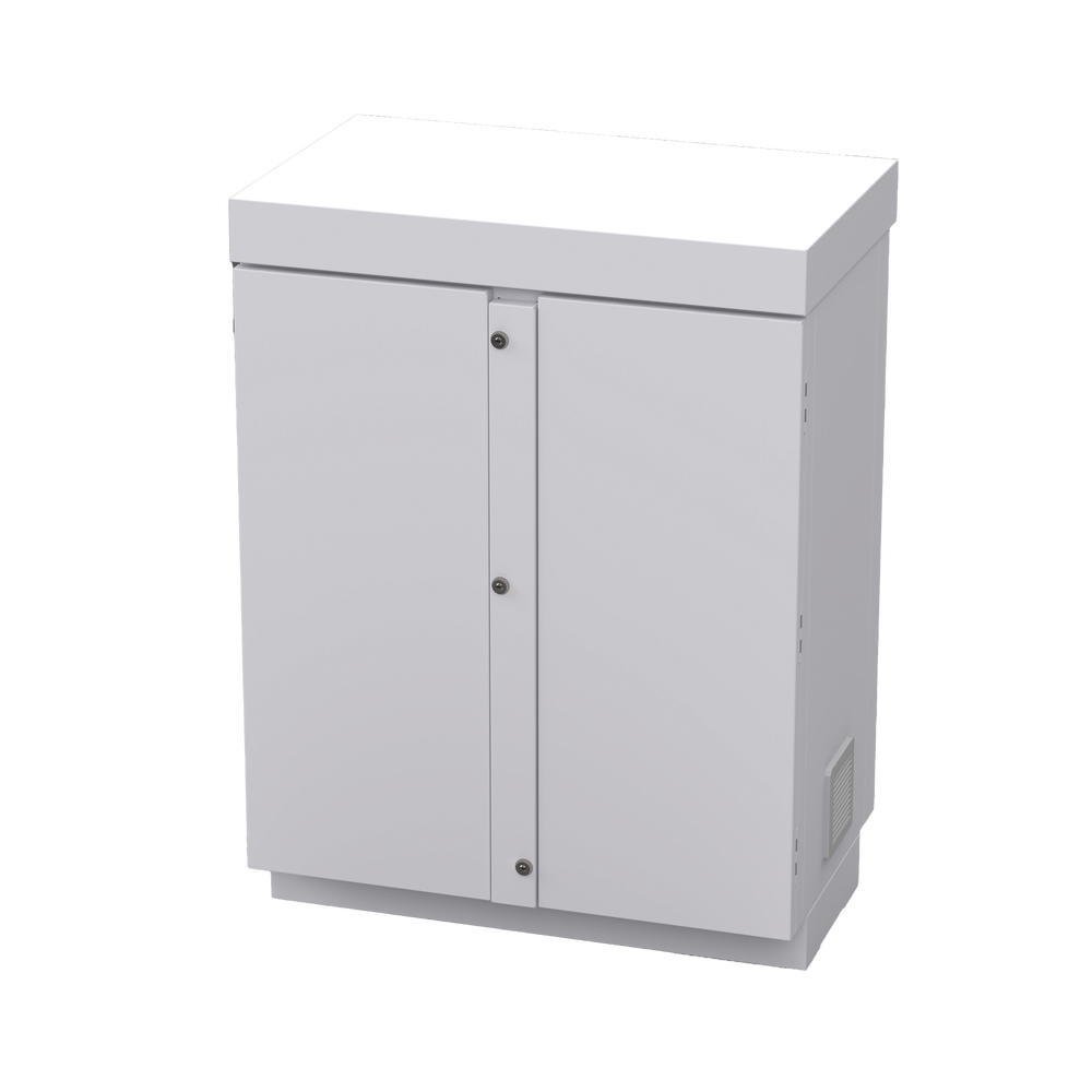 Gabinete de Lámina Galvanizada para Baterías (Hasta 12 Baterías PL110D12) y Equipo de Comunicación.