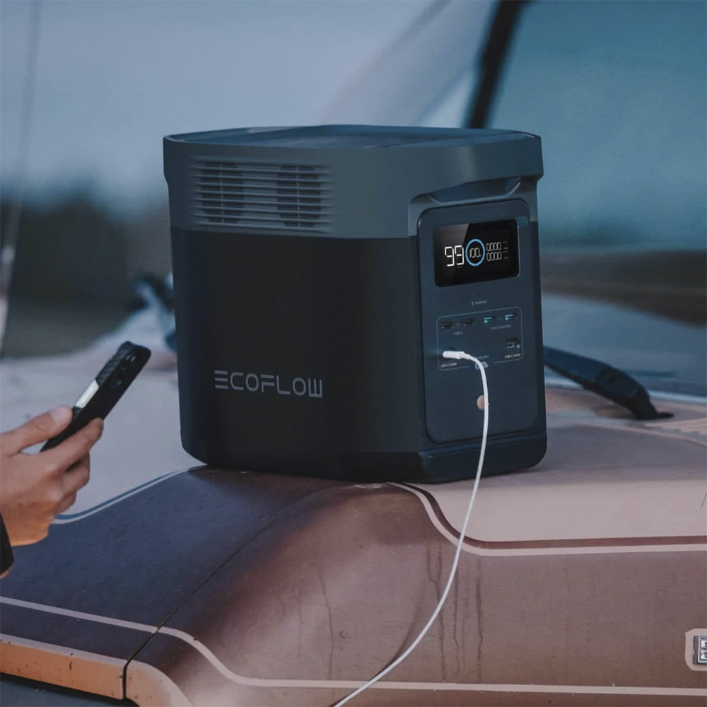 Estación de Energía Portátil Delta 2 1024Wh Litio LFP / 6 AC 1800 W (Max. 2200W) / 2 USB-C 100W / Capacidad para Aumentar Respaldo / Cargador de Coche 10A a 12.6V / Conectividad WiFi y Bluetooth (App) / Carga Solar 500W Max. - Image 4