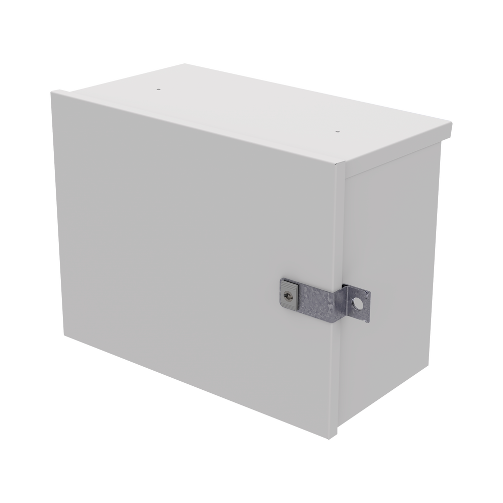 Gabinete de Acero Galvanizado, para Instalación de 1 Batería PL110D12, (550 x 420 x 290 mm) Instalación en piso o poste, accesorios (No incluidos) - Image 5