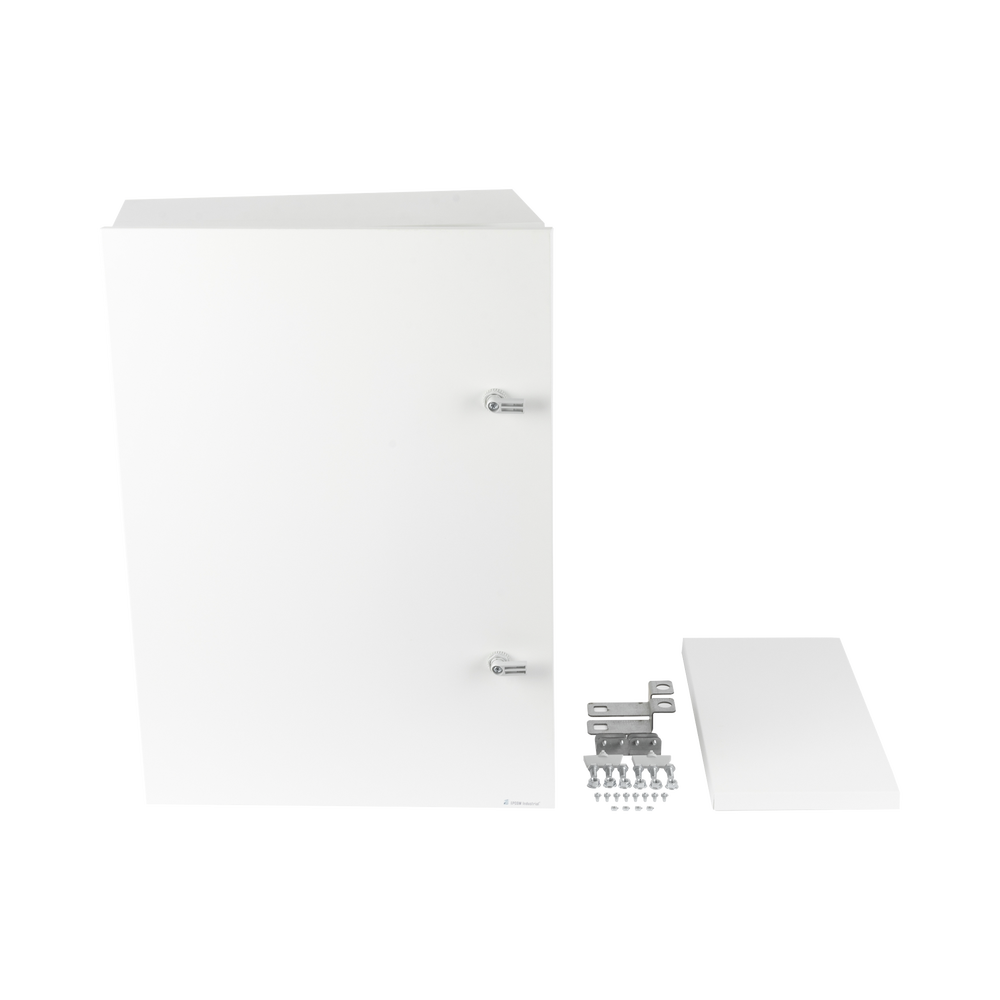 Gabinete para instalación de 2 Baterías PL110D12, Fabricado en Lámina Galvanizada, Accesorios para piso o poste (No incluidos) - Image 6