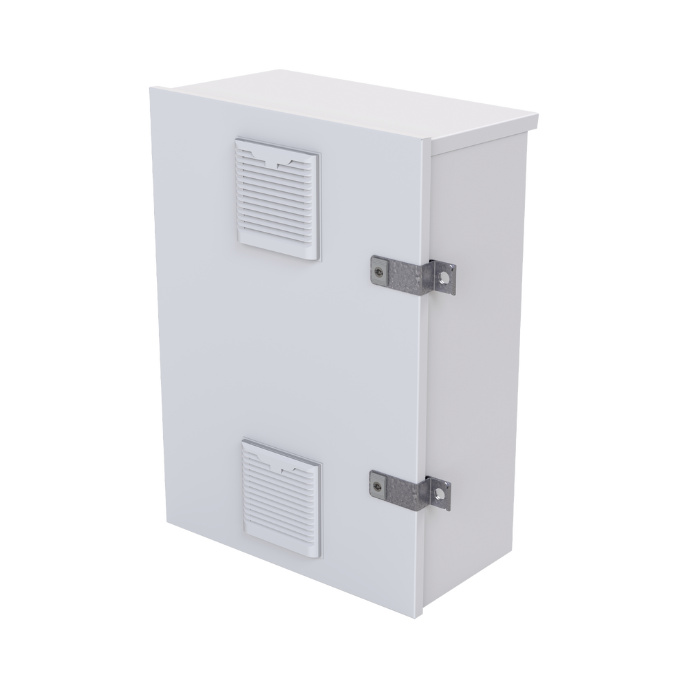 Gabinete para instalación de 2 Baterías PL110D12, Fabricado en Lámina Galvanizada, Accesorios para piso o poste (No incluidos) - Image 2