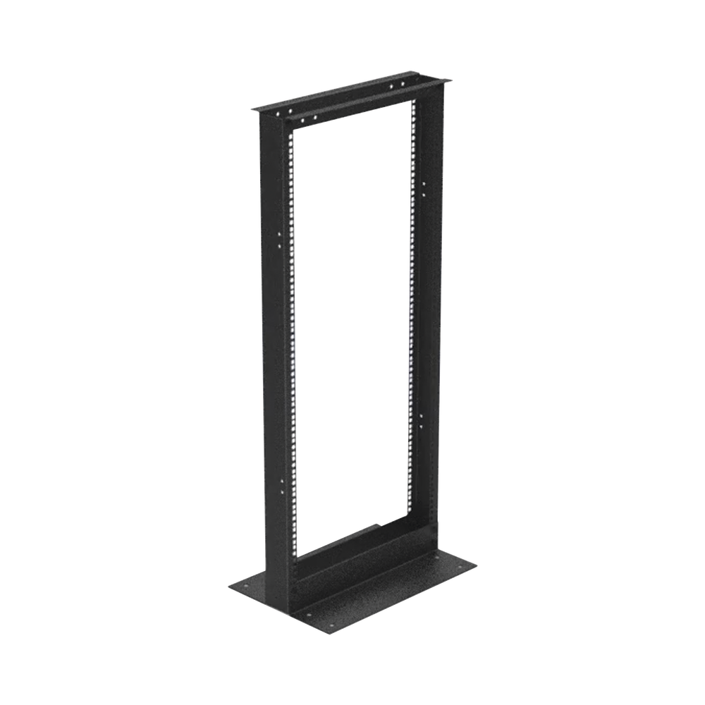 Rack de 2 Postes (Doble Perforación), Estándar 19", 24 Unidades, Fabricado en Acero, Base "L" para Anclar a Piso. - Image 2