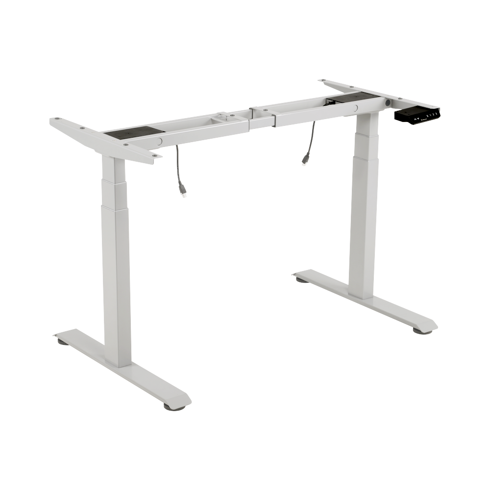 Base de Escritorio Motorizado Profesional / Altura Ajustable 60-125cm / Estructura Estable / Funcionamiento Suave / 3 Preset de Posiciones / Color Blanco / Soporta hasta 100Kg de carga