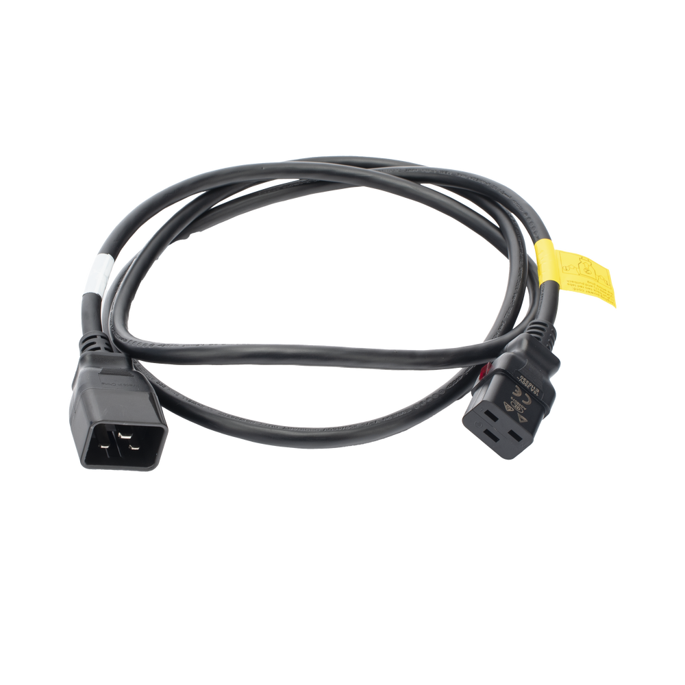 Cable de Alimentación Eléctrica Con Bloqueo de Seguridad, de IEC C19 a IEC C20, 1.8 Metros de Largo, Color Negro, 1 Pieza