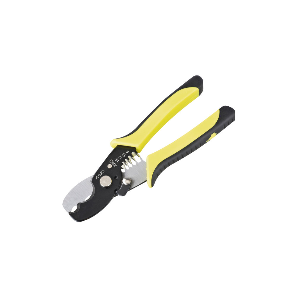 Pinza Pelacables (8-14 AWG) y Cortacables (2/0 AWG Max.) Diseño de Alta Precisión. Mango Ergonómico.