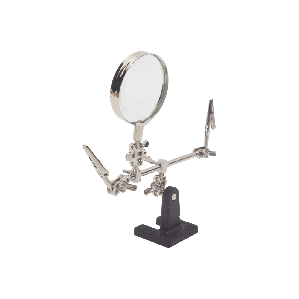 Soporte con lupa y dos brazos con clip. Ideal para trabajos de soldadura. - Image 2