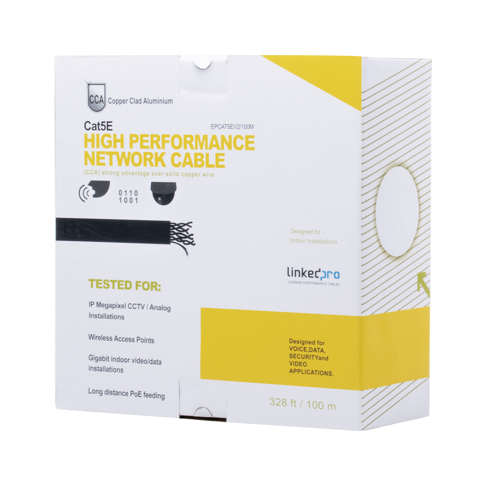 Bobina de Cable de 100 Metros (328 Pies) Cat5e, Aleaci?n de Cobre y Aluminio (CCA), Color Gris, Uso Interior. - Image 2