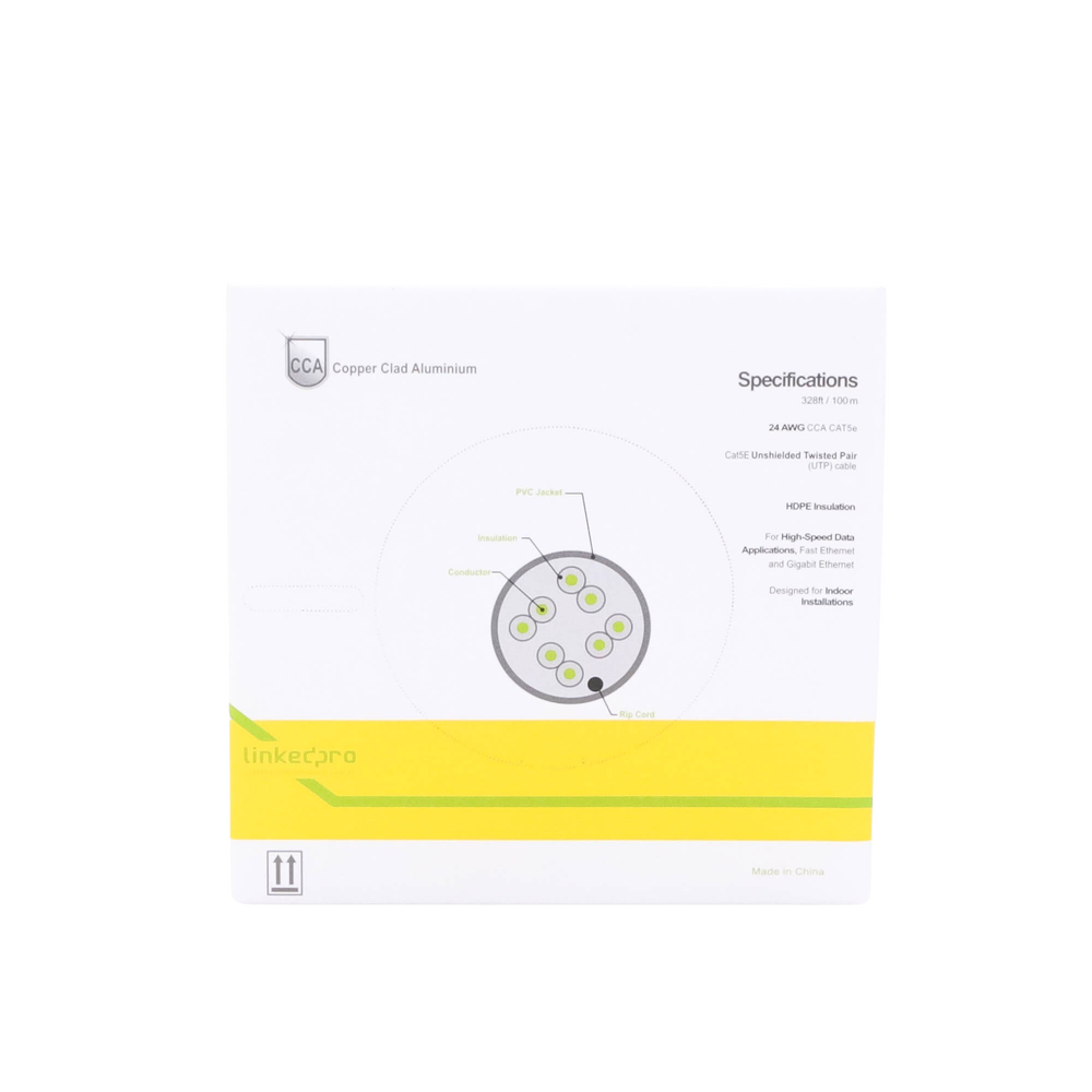 Bobina de Cable de 100 Metros (328 Pies) Cat5e, Aleaci?n de Cobre y Aluminio (CCA), Color Gris, Uso Interior. - Image 3