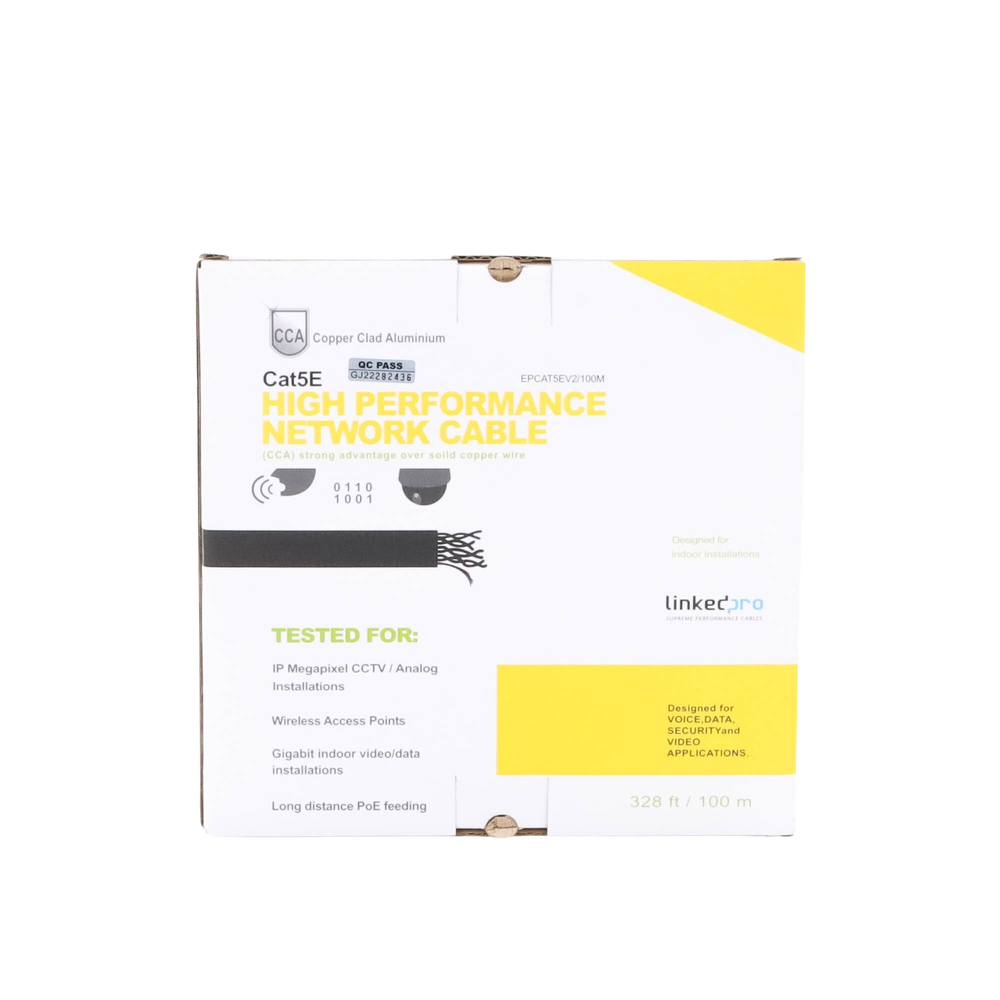 Bobina de Cable de 100 Metros (328 Pies) Cat5e, Aleaci?n de Cobre y Aluminio (CCA), Color Gris, Uso Interior. - Image 4