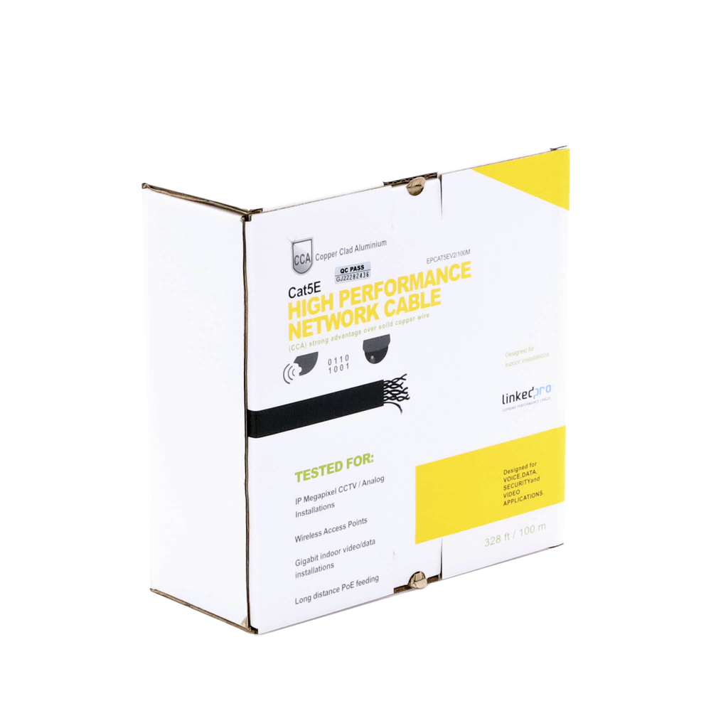 Bobina de Cable de 100 Metros (328 Pies) Cat5e, Aleaci?n de Cobre y Aluminio (CCA), Color Gris, Uso Interior. - Image 5