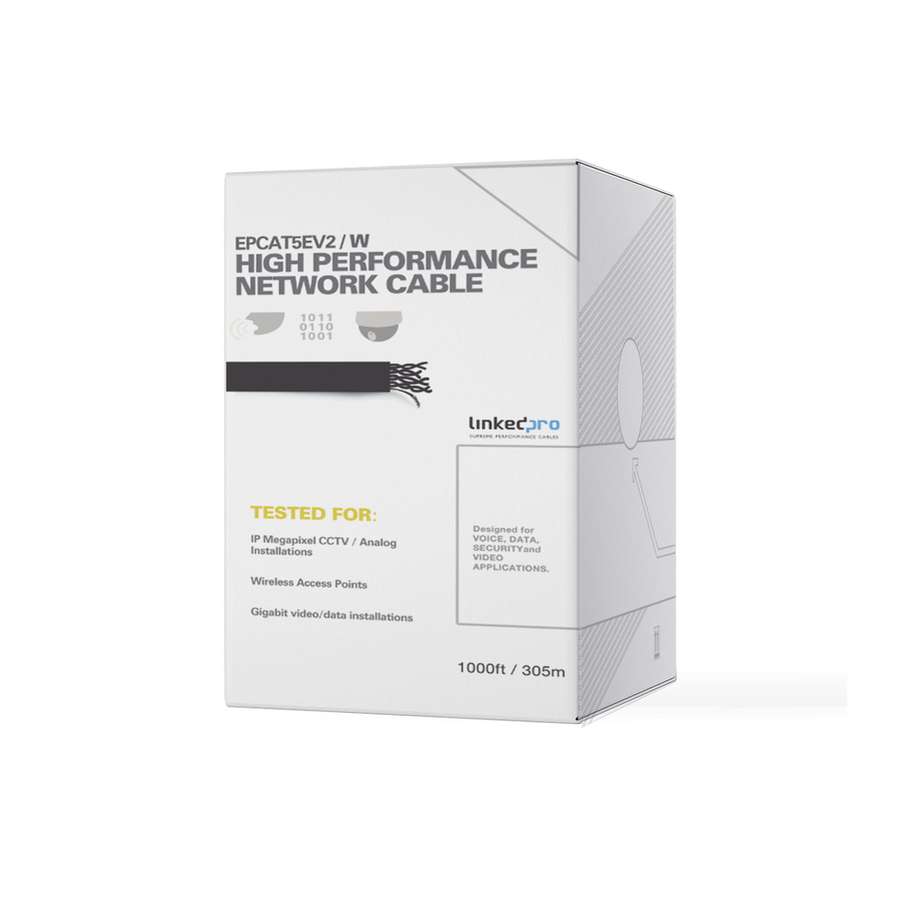 Bobina de 305 Metros (1000 Pies) Cat5e, Aleaci?n de Cobre y Aluminio (CCA) Color Blanco, Uso Interior