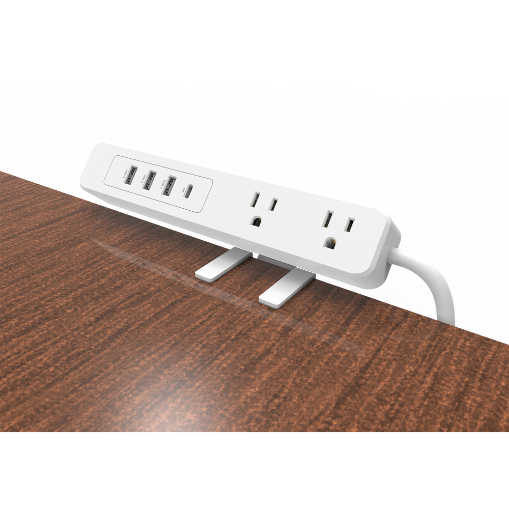 Multicontacto con Montaje para Escritorio / Carga Rápida para 65 W / 2 x Nema 5-15P / 3 x USB-A (5V @3A) / 1 x USB-C (65W) - Image 5