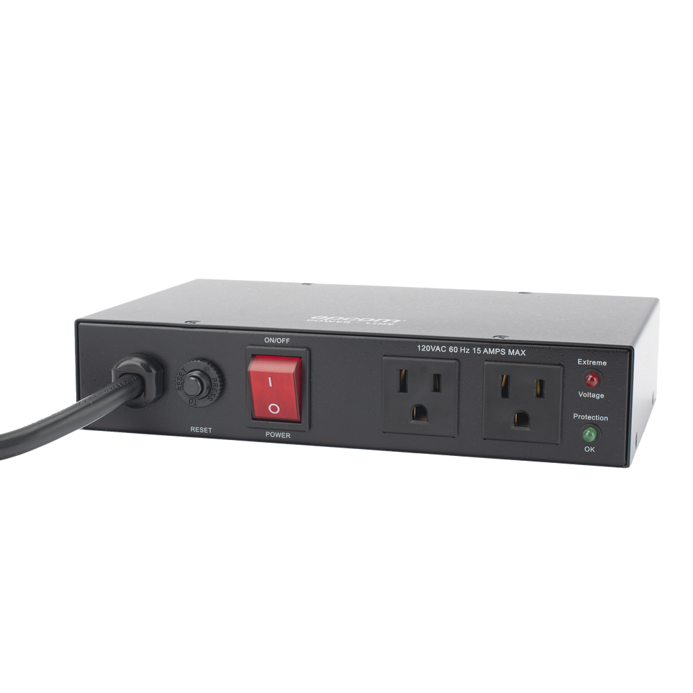 Acondicionador de Voltaje / Entrada 120 Vca / 2 salidas @ 120 Vca NEMA 5-15R / 1,800 W / 15 A / Supresión de Picos / Filtro de Ruido EMI/RFI / Sin bracket