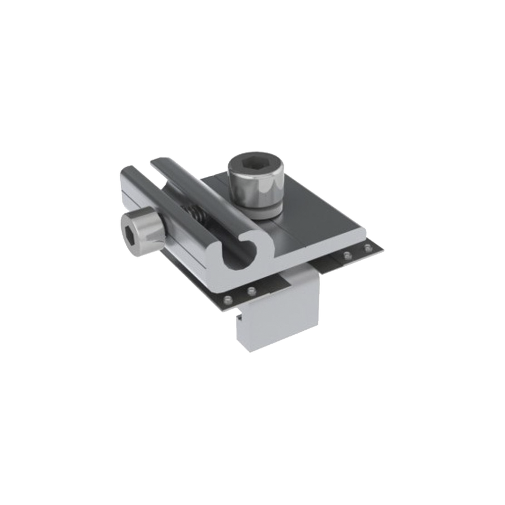 Conector para Conexión a Tierra Física de Montajes de Paneles Solares con Riel 7