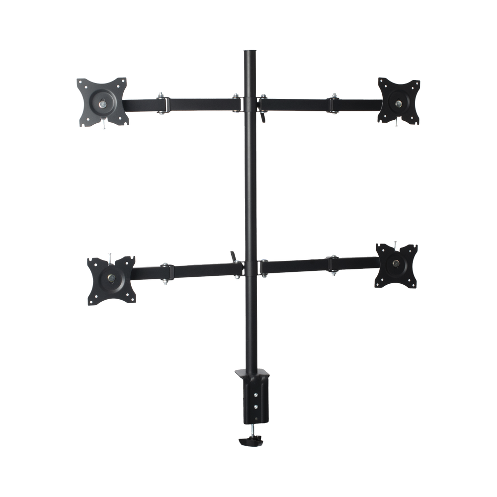 Montaje de Escritorio articulado para 4 monitores de 13 a 27" / Soporta hasta 15 kg / Vesa 75 x 75 / 100 x 100 / Acero