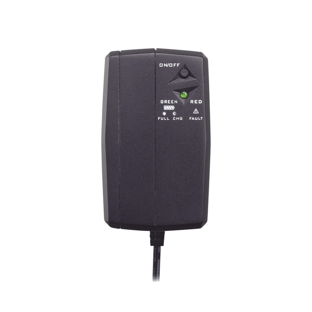 UPS de CD 25 W / Entrada 120 Vca / Salida 12 Vcd / Clavija NEMA 5-15P de entrada / Batería de Litio