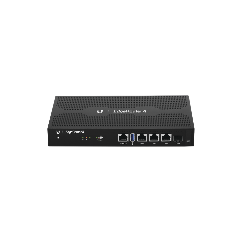EdgeRouter 4, con 3 puertos 10/100/1000 Mbps + 1 puerto SFP, con funciones avanzadas de ruteo