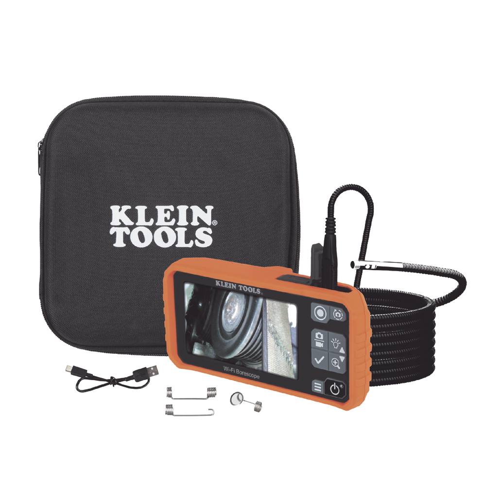 Dual Cámara Boroscopio Pro 5.5mm 720p USB-C/Wi-Fi, y LCD 4.3" a Color, Cuello de Cisne Blindado 10' (3m) con Imán y 6 LED´s. Batería Io-Li Recargable. Ideal en Industria Automotriz, Electricidad, HVAC, Plomería