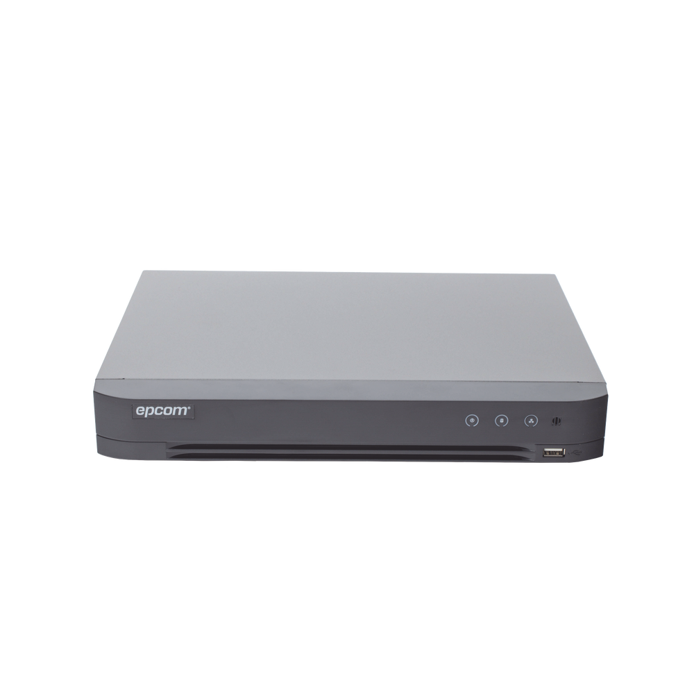 DVR 4 Megapixel / 16 Canales TURBOHD + 8 Canales IP / 1 Bahía de Disco Duro / Audio por Coaxitron / Evita Falsas Alarmas / Salida de Video en Full HD