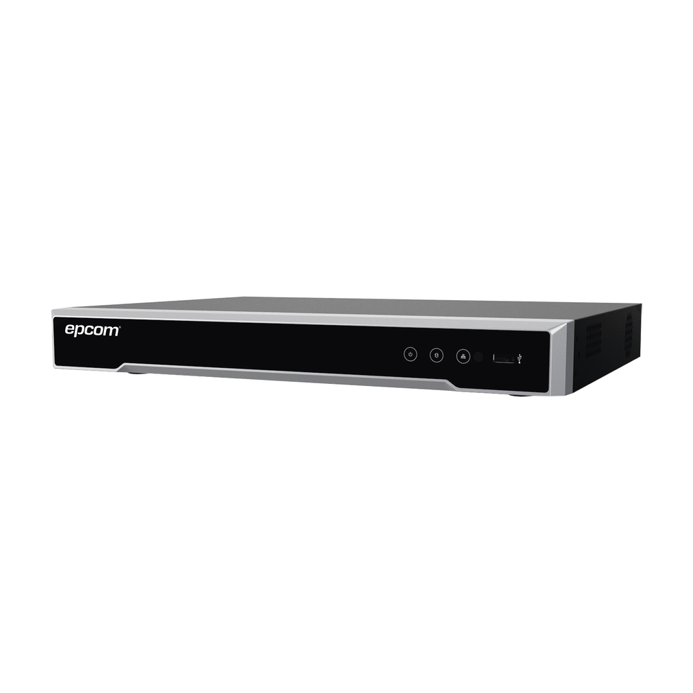 DVR 8 Megapixel / 4 Canales TURBOHD + 4 Canales IP / 1 Bahía de Disco Duro / 4 Canales de Audio / Audio por coaxitron / 4 Entradas de alarma / Vídeoanálisis
