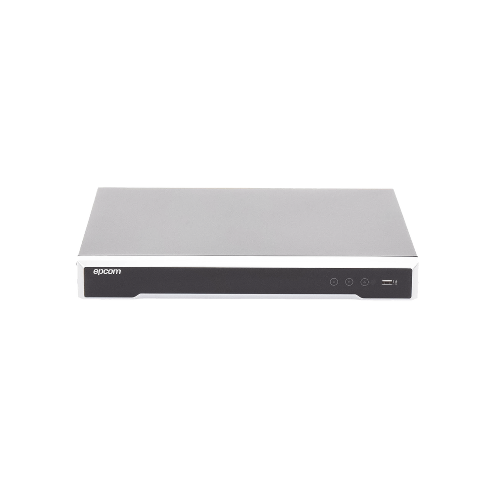 (ACUSENSE / Evita Falsas Alarmas) DVR 4K / 16 Canales TURBOHD + 16 Canales IP / 2 Bahía de Disco Duro / Audio por Coaxitron / Salida de Vídeo en 4K