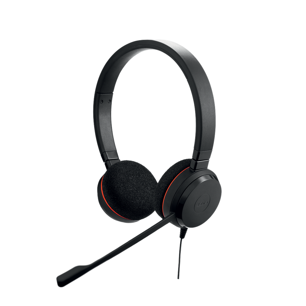 Jabra Evolve 20 Duo con conexión USB, micrófono con cancelación de ruido de última generación, configuración Plug and Play, Certificación Microsoft Teams (4999-823-109)