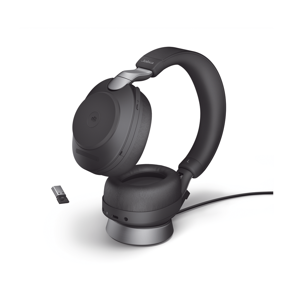Jabra Evolve2 85, Auricular stereo versión MS con cancelación de ruido activa, dongle USB-A indicador de ocupado (Busylight)(28599-999-999) - Image 2