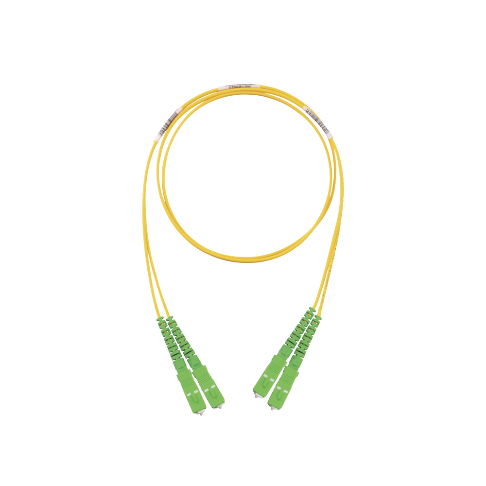 Jumper de Fibra Optica Monomodo 9/125 OS2, SC/APC-SC/APC Duplex, OFNR (Riser), Color Amarillo, 2 Metros (6.56 Pies)